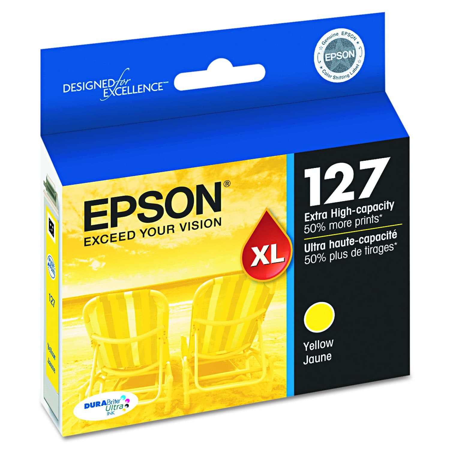Epson 127 DURABrite Ultra Extra High-Yield Ink, Yellow (T127420-S)