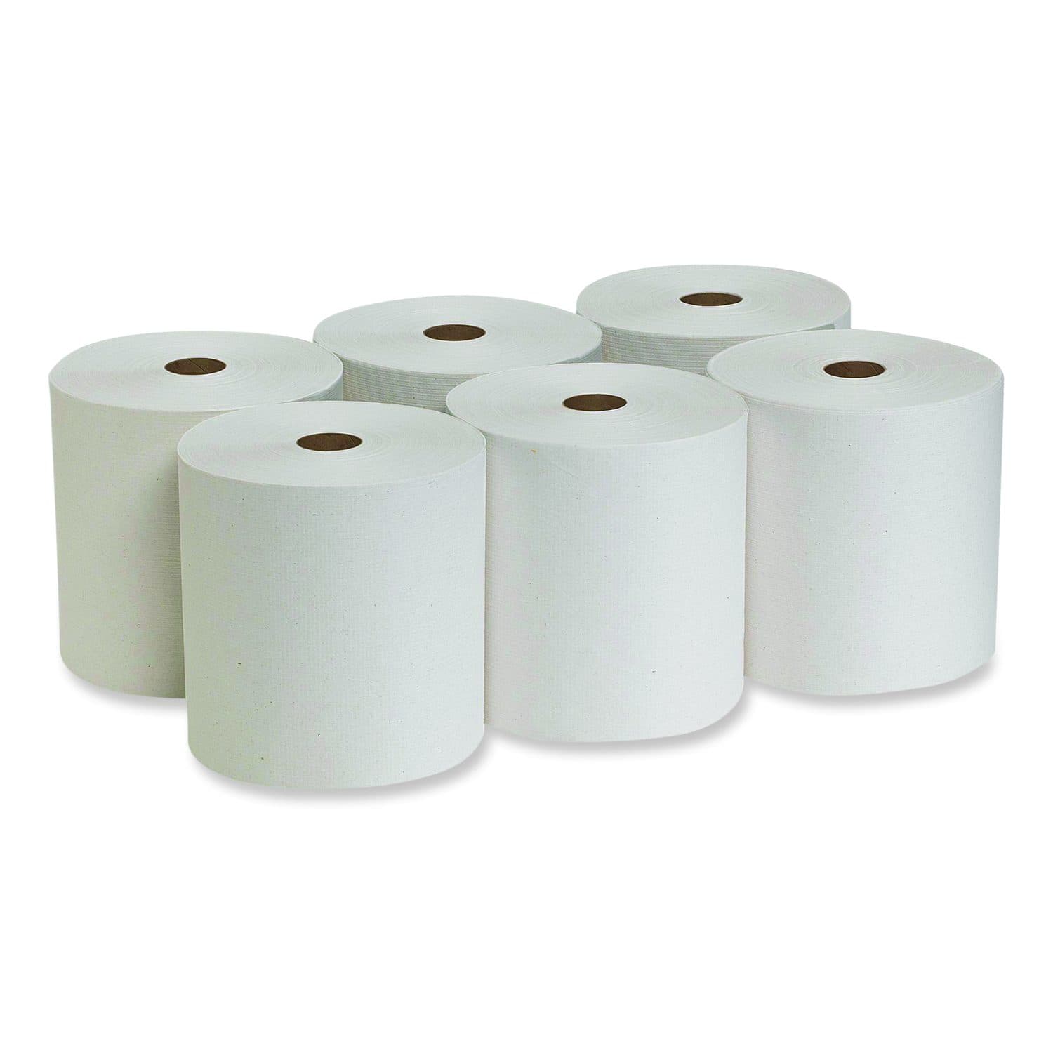 Pacific Blue Basic Recycled Paper Towel Roll, 1-Ply, 7.88" x 800 ft, White, 6 Rolls/Carton