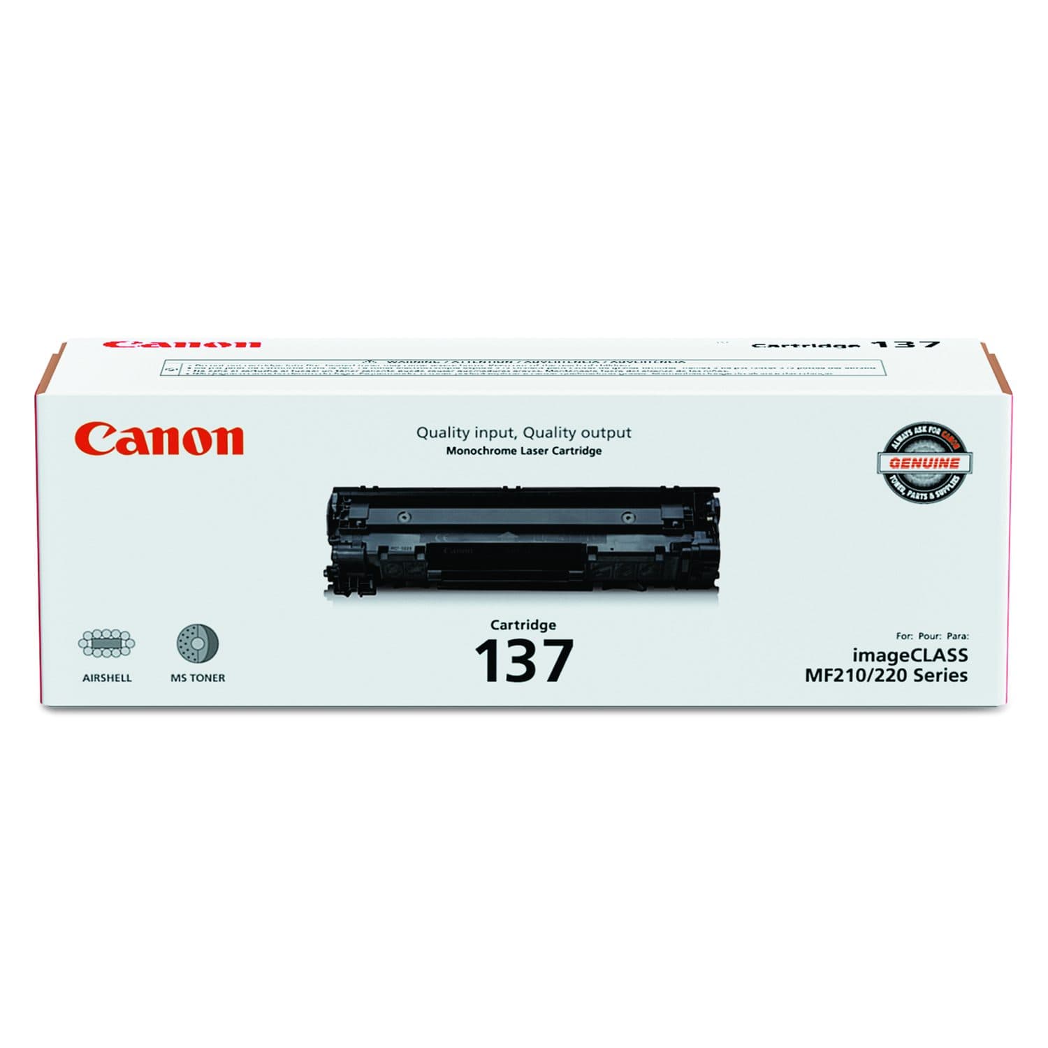 Canon 137 Toner, 2,400 Page-Yield, Black (9435B001)