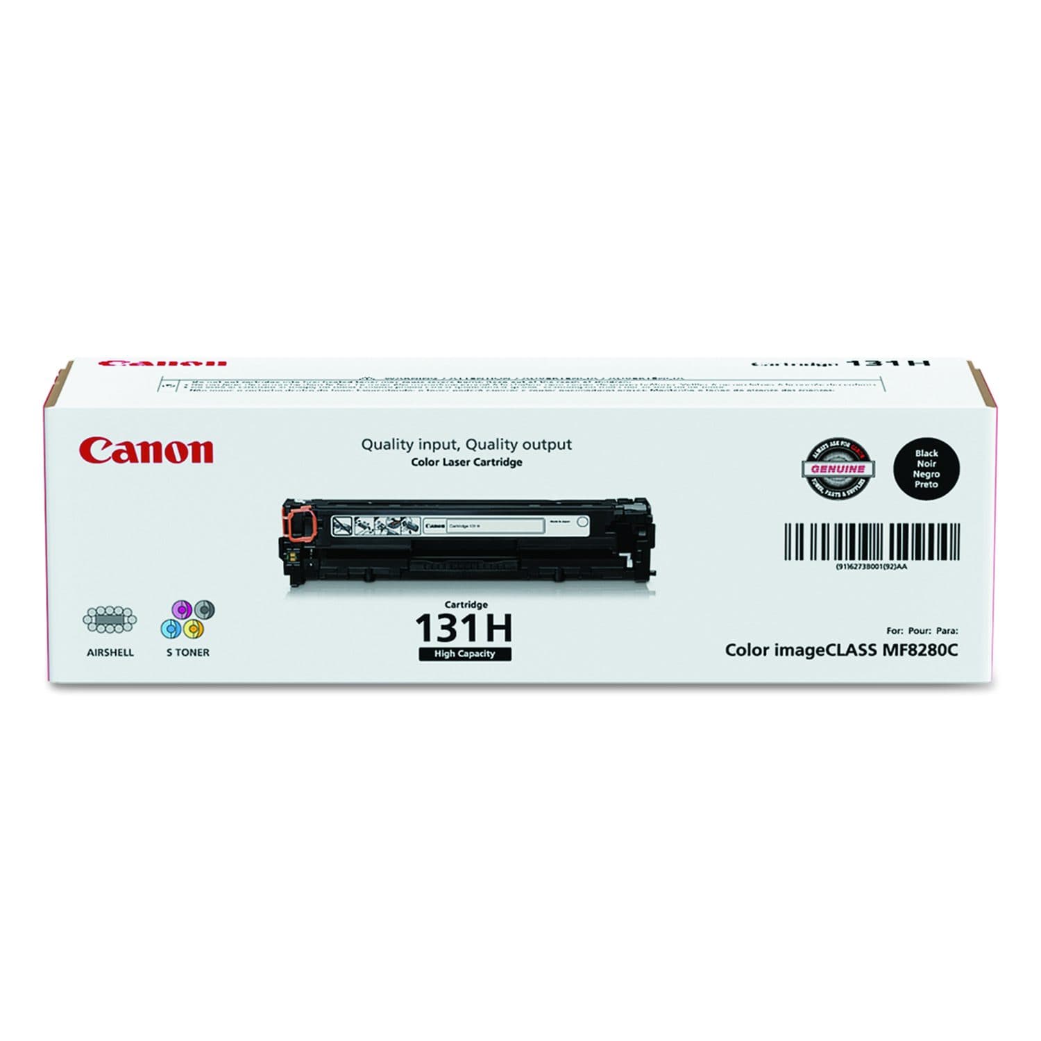 Canon 131 High-Yield Toner, 2,400 Page-Yield, Black (6273B001)