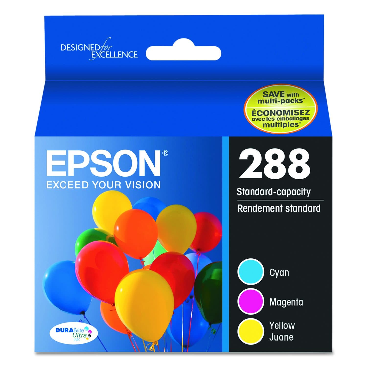 Epson 288 DURABrite Ultra Ink, Cyan/Magenta/Yellow (T288520-S)