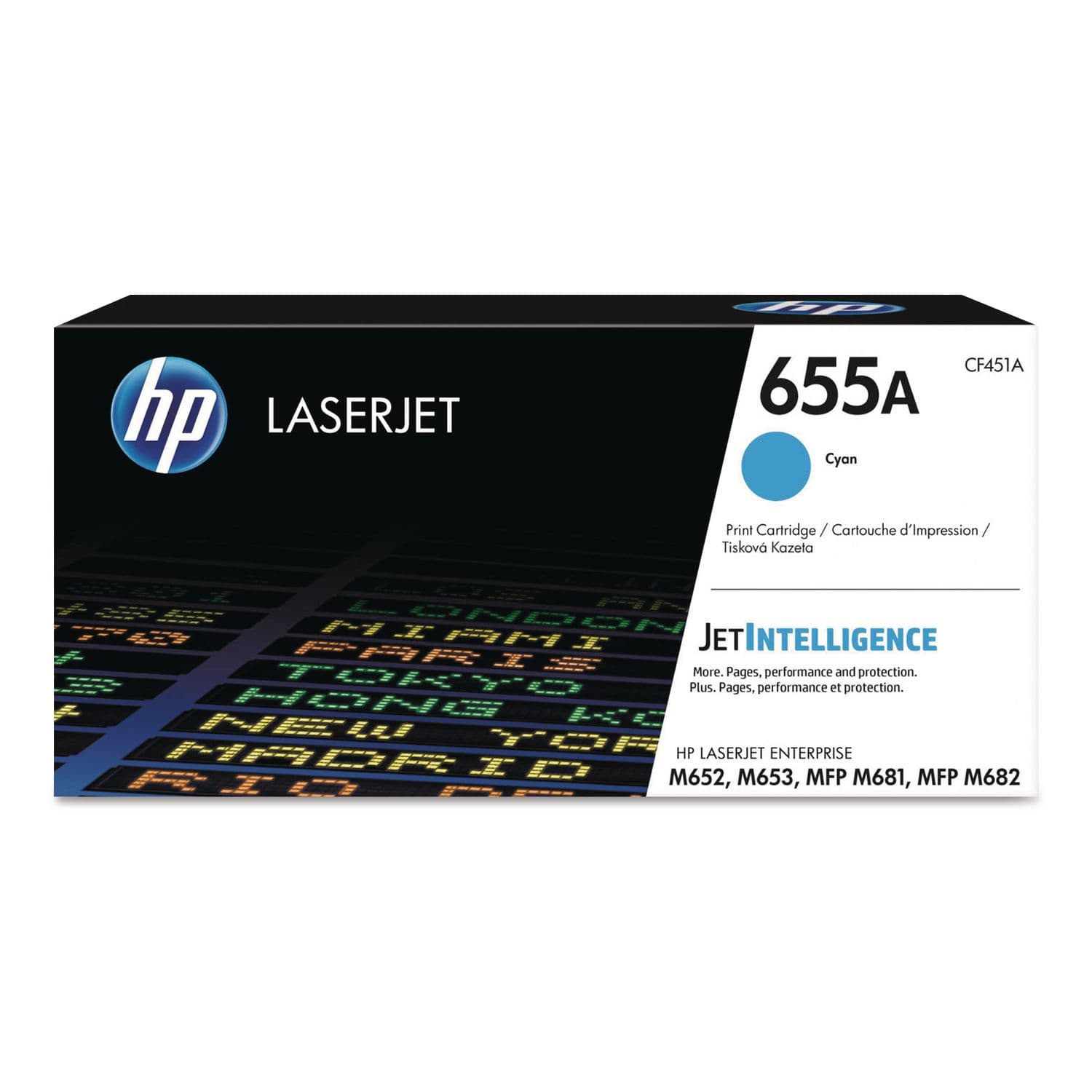 HP 655A Cyan Original LaserJet Toner Cartridge (CF451A)