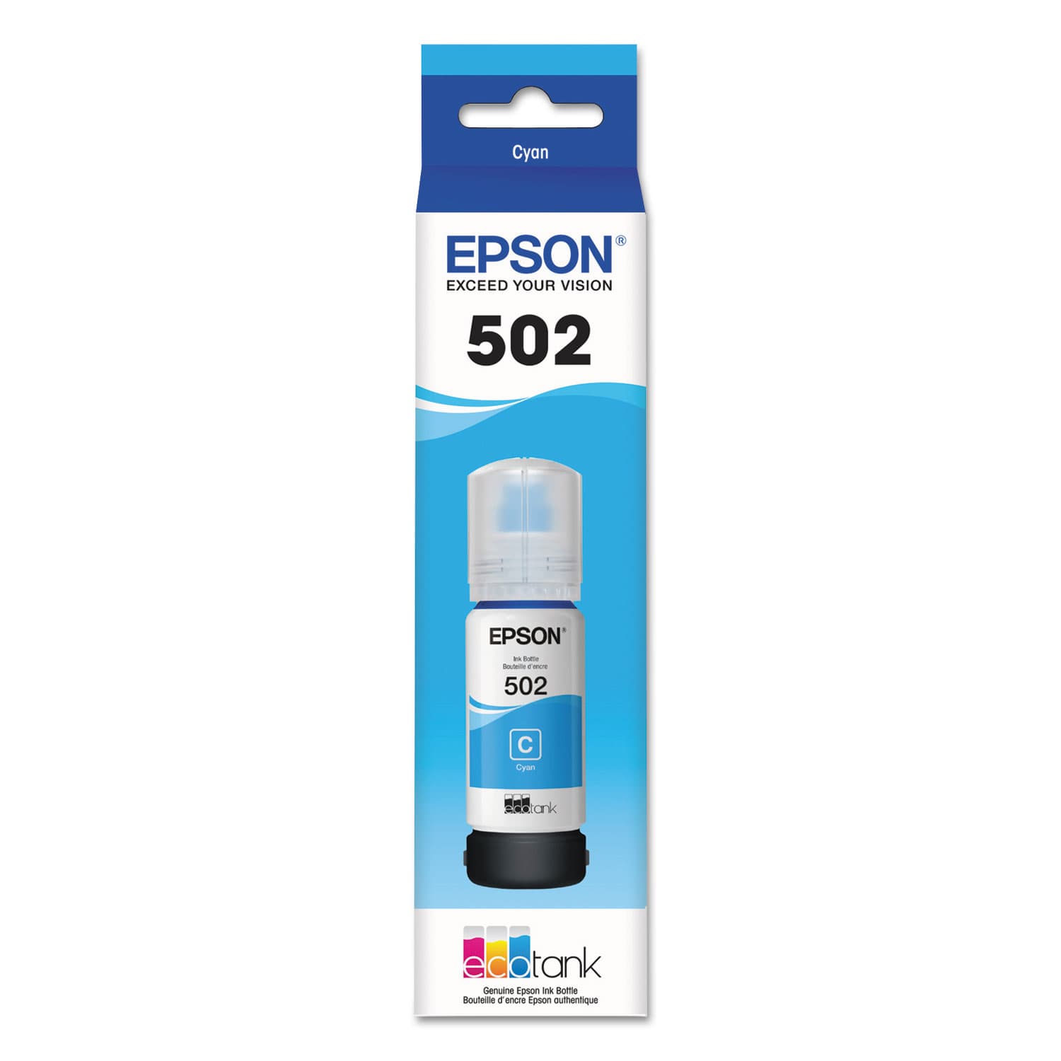 Epson 502 Ink, 6,000 Page-Yield, Cyan (T502220-S)
