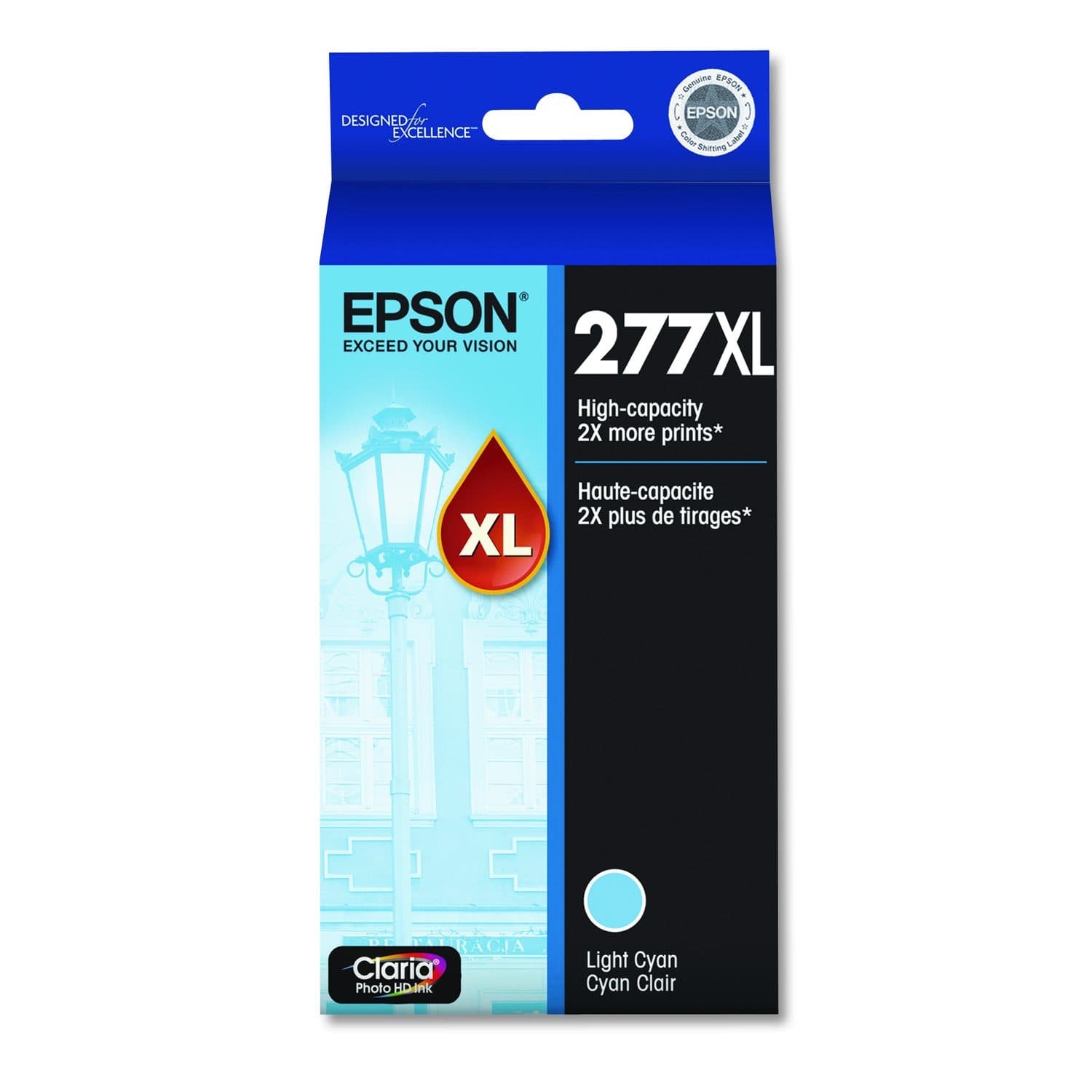 Epson 277XL Claria High-Yield Ink, 740 Page-Yield, Light Cyan (T277XL520-S)