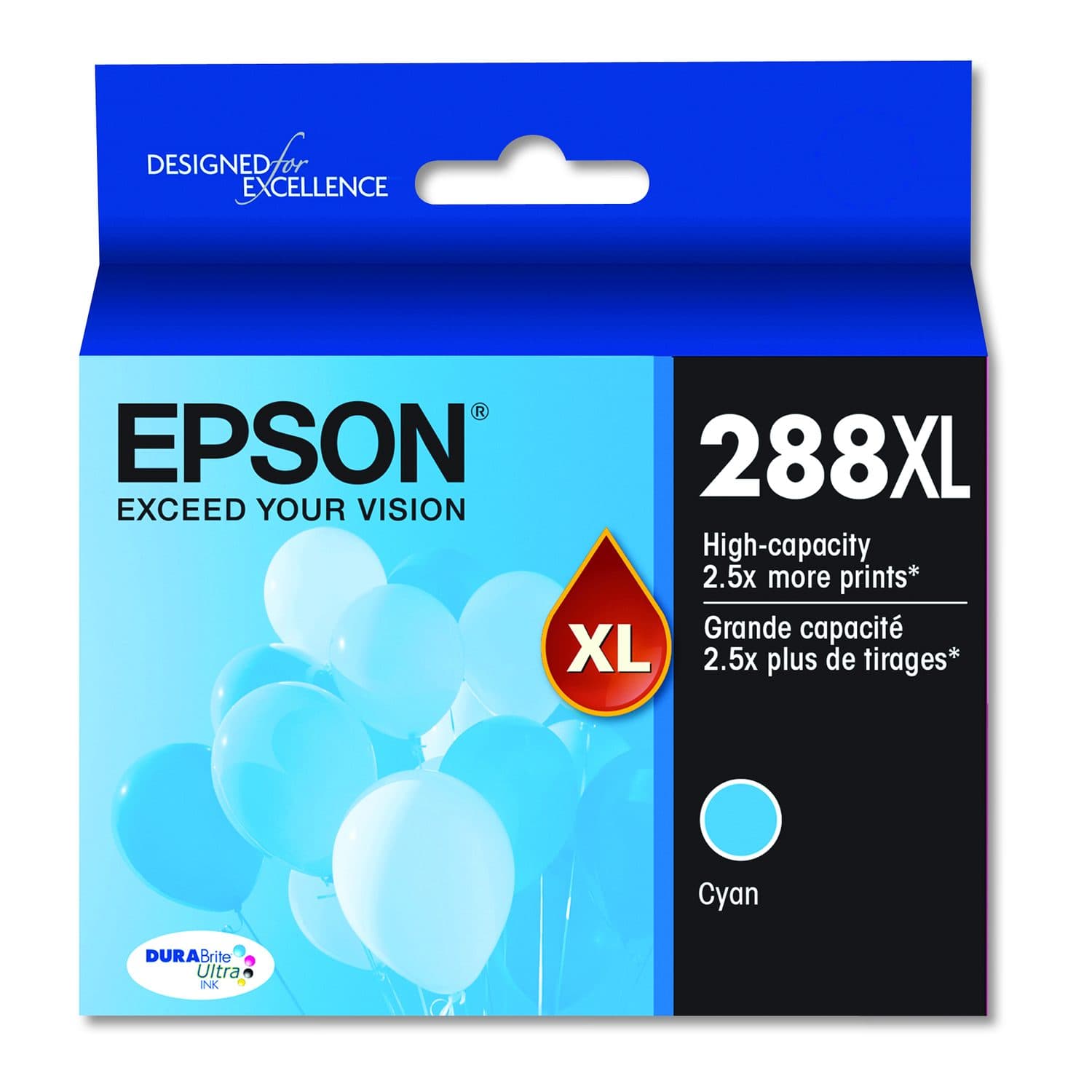 Epson DURABrite Ultra 288XL High Yield Inkjet Ink Cartridge - Cyan Pack (T288XL220-S)