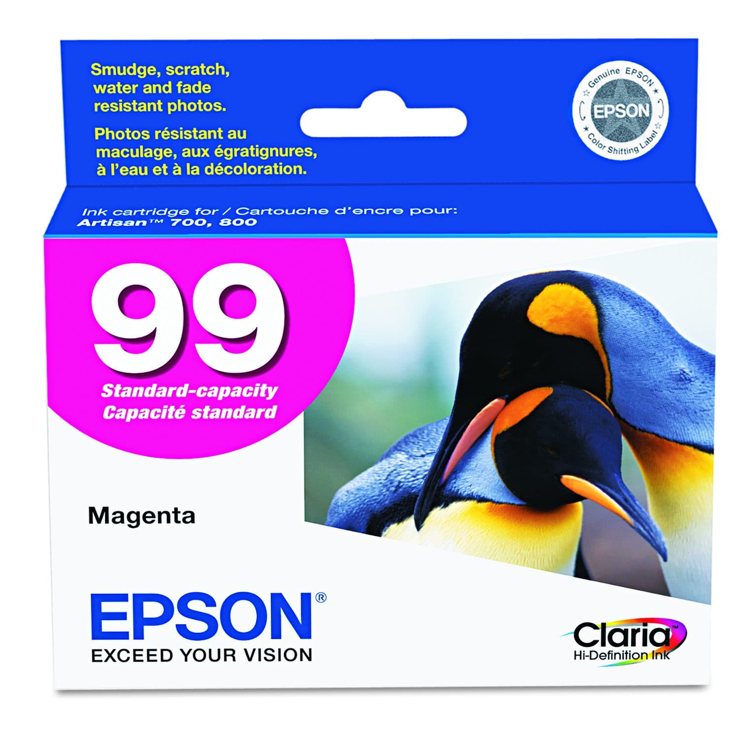 Epson 99 Claria Ink, 450 Page-Yield, Magenta (T099320-S)