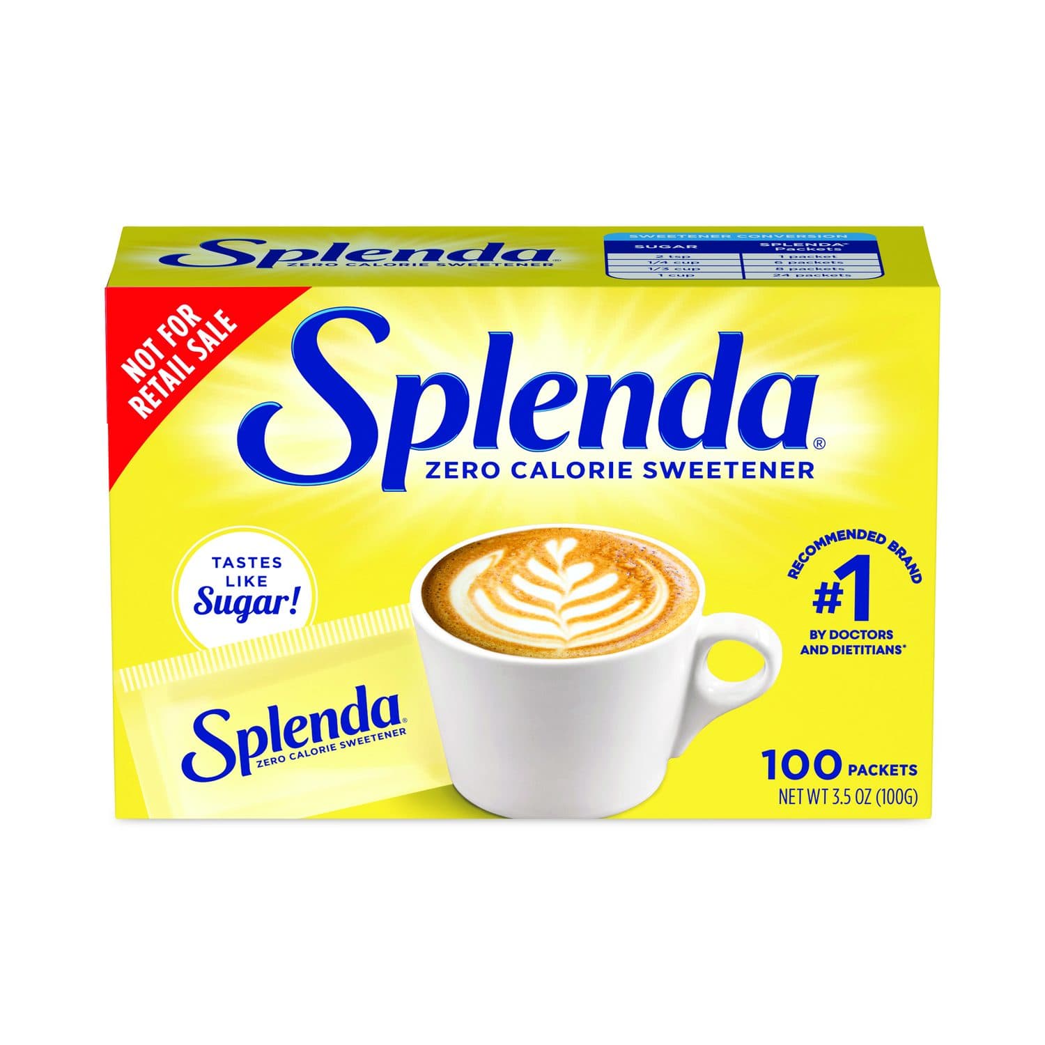 No Calorie Sweetener, 1 g Packet, 100/Box