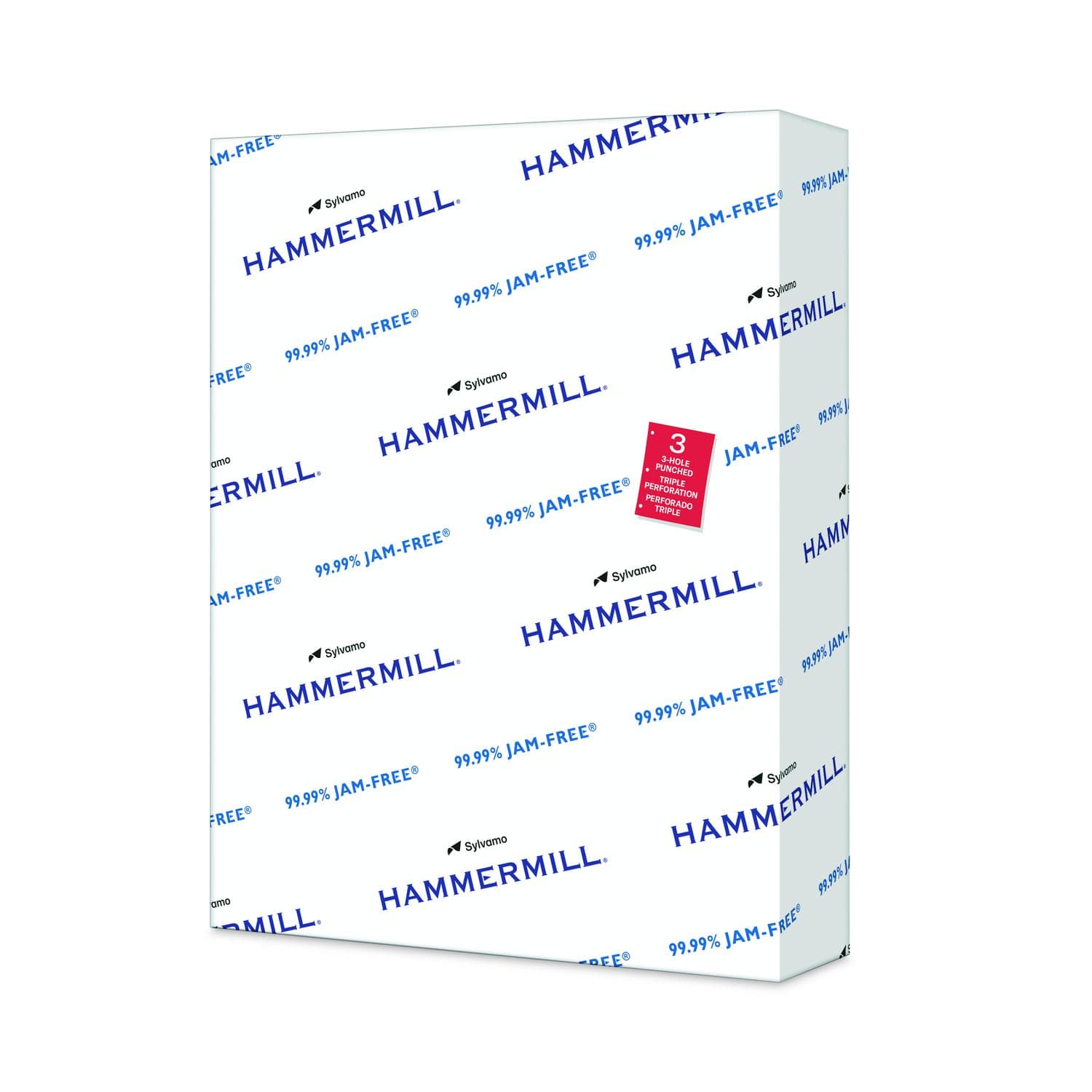 Copy Plus Print Paper, 92 Bright, 3-Hole, 20-lb Bond Weight, 8.5 x 11, White, 500/Ream
