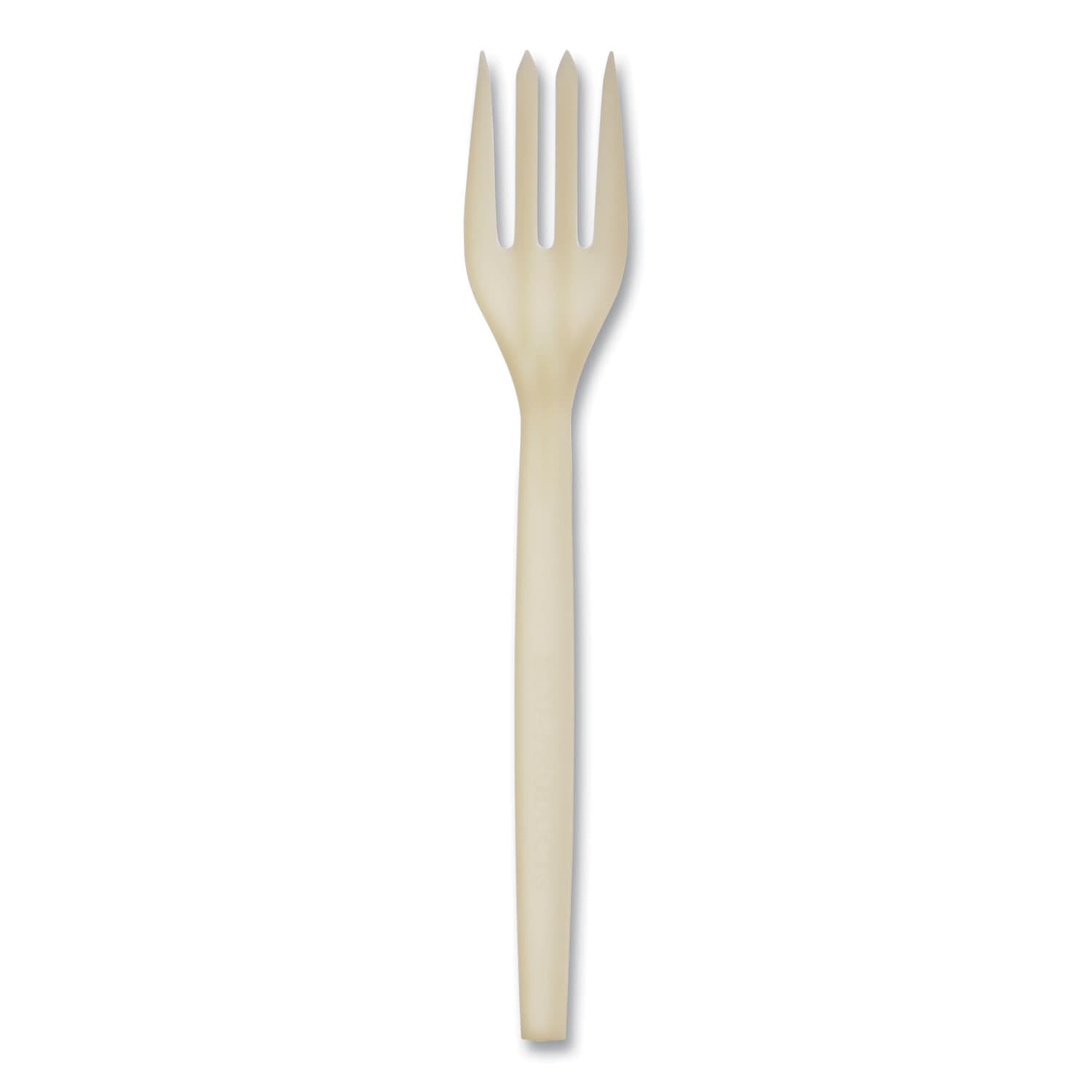 EcoSense Renewable Plant Starch Cutlery, Fork, Plastic, Cream, 50/Pack
