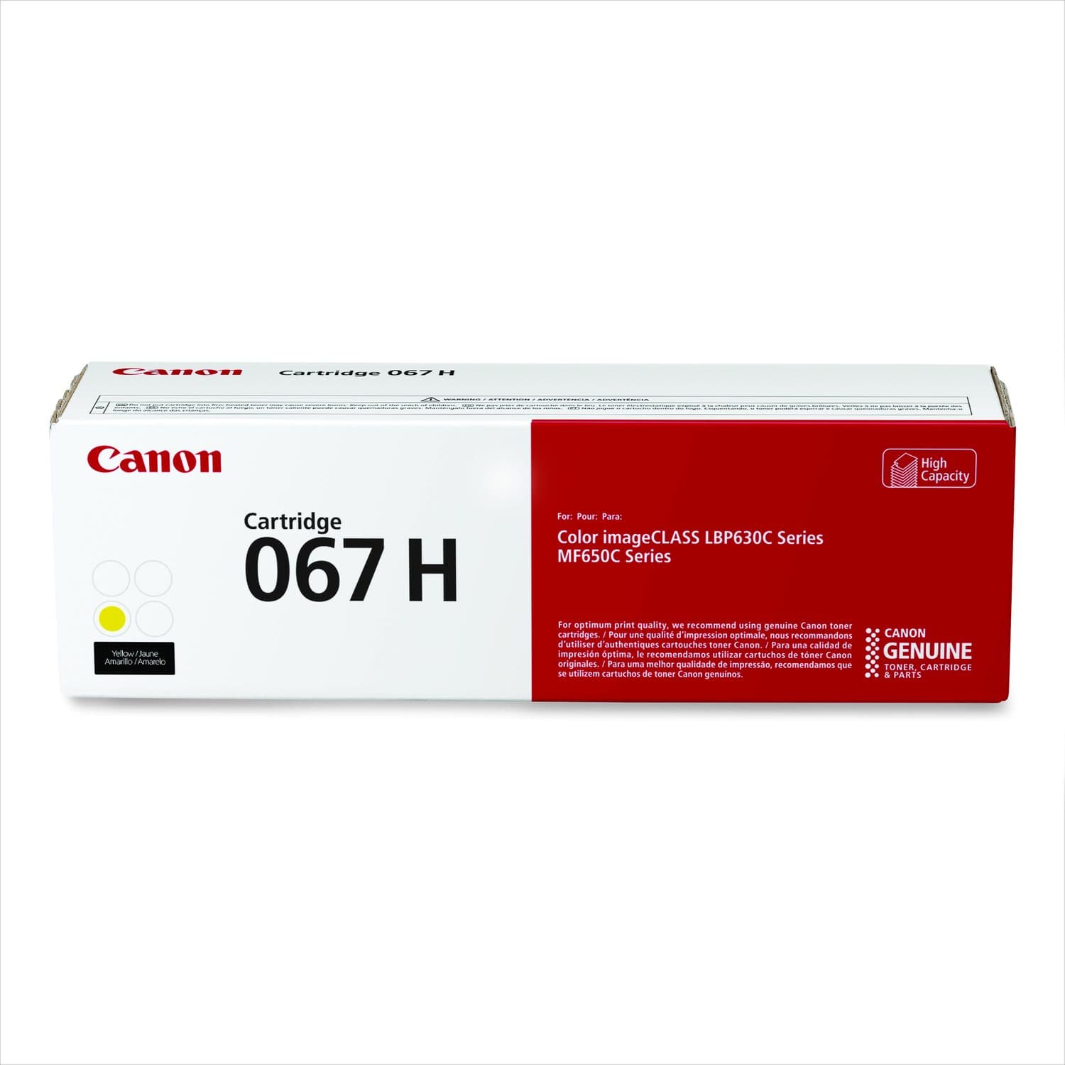 Canon 067H High-Yield Toner, 2,350 Page-Yield, Yellow (5103C001)