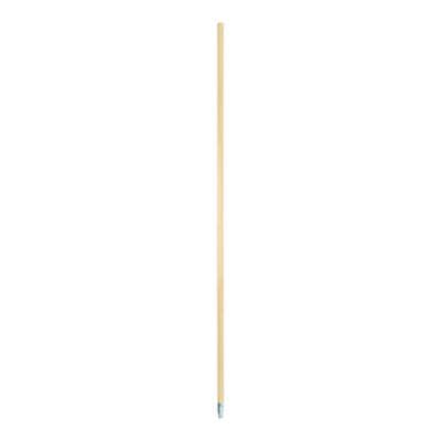 Metal Tip Threaded Hardwood Broom Handle, 0.94" dia x 60", Natural