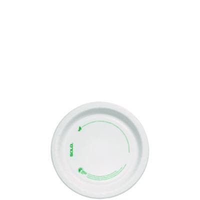 Compostable Paper Dinnerware, ProPlanet Seal, Plate, 6" dia, White, 125/Pack