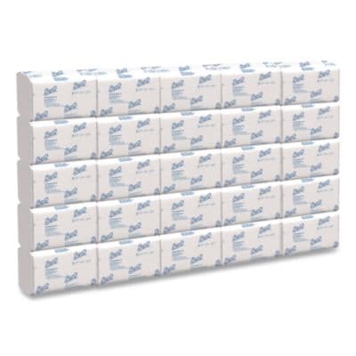 Pro Scottfold Towels, 1-Ply, 9.4 x 12.4, White, 175 Towels/Pack, 25 Packs/Carton