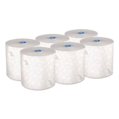 Pro Hard Roll Paper Towels with Elevated Scott Design for Scott Pro Dispenser, Blue Core Only, 1-Ply, 1,150 ft, 6 Rolls/CT