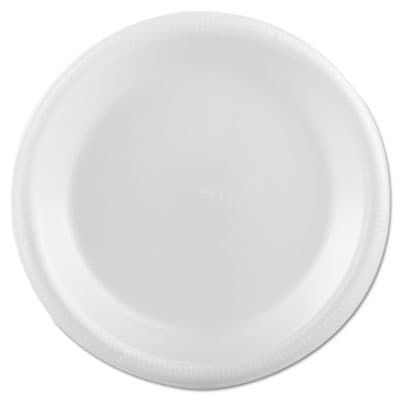 Foam Dinnerware, Plate, 9" dia, White, 25/Pack, 20 Packs/Carton