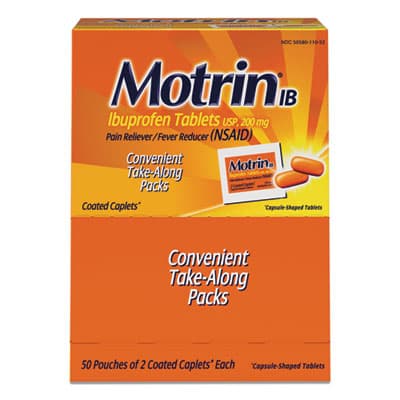 Ibuprofen Tablets, Two-Pack, 50 Packs/Box