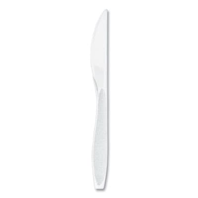 Impress Heavyweight Full-Length Polystyrene Cutlery, Knife, Plastic, White, 100/Box