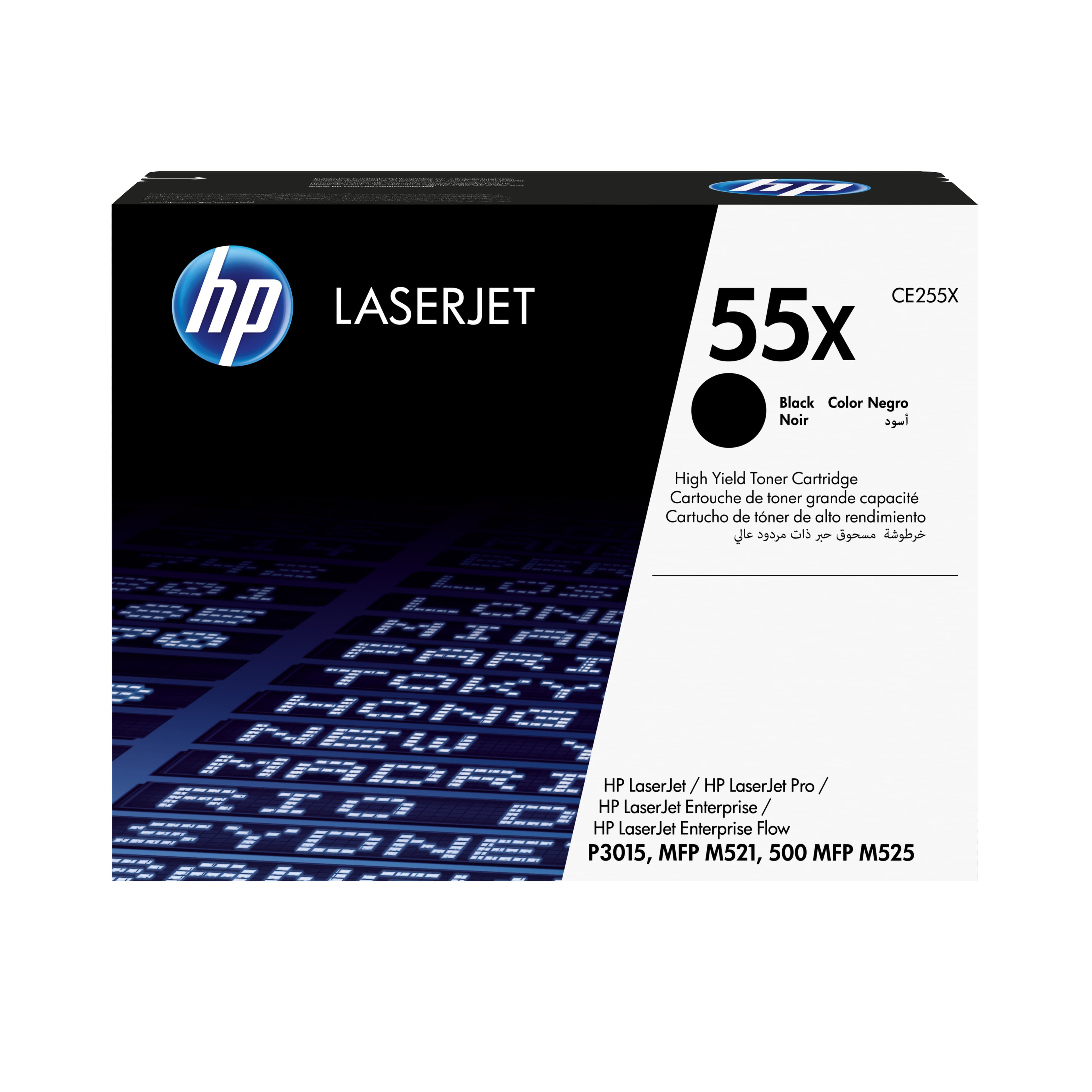 HP 55X High-Yield Black Original LaserJet Toner Cartridge (CE255X)