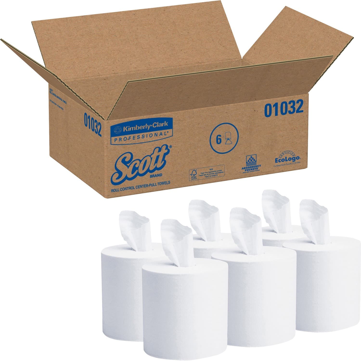 Scott Essential Roll Center Pull Towels with Fast-Drying Absorbency Pockets
