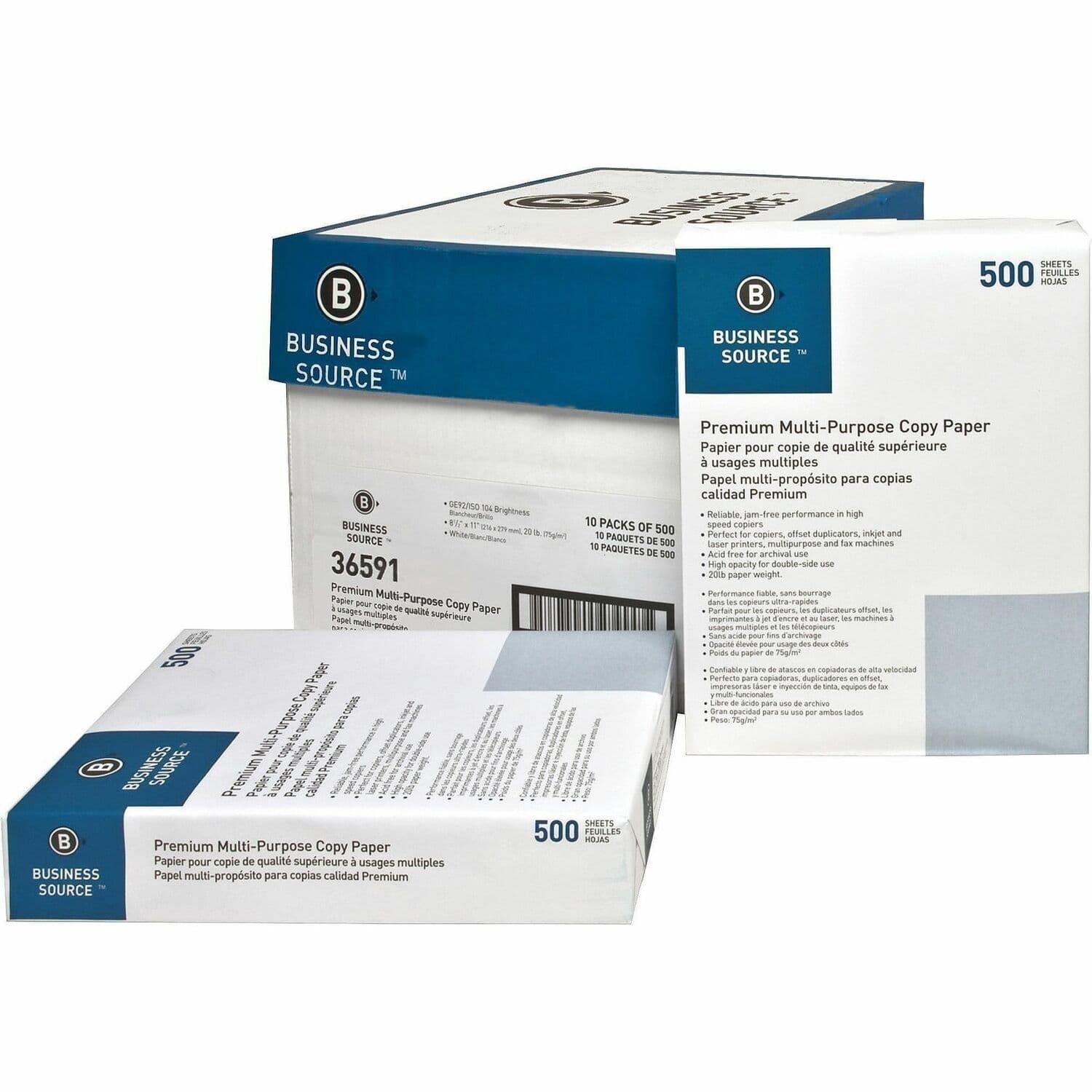 Business Source Multipurpose Copy Paper - White