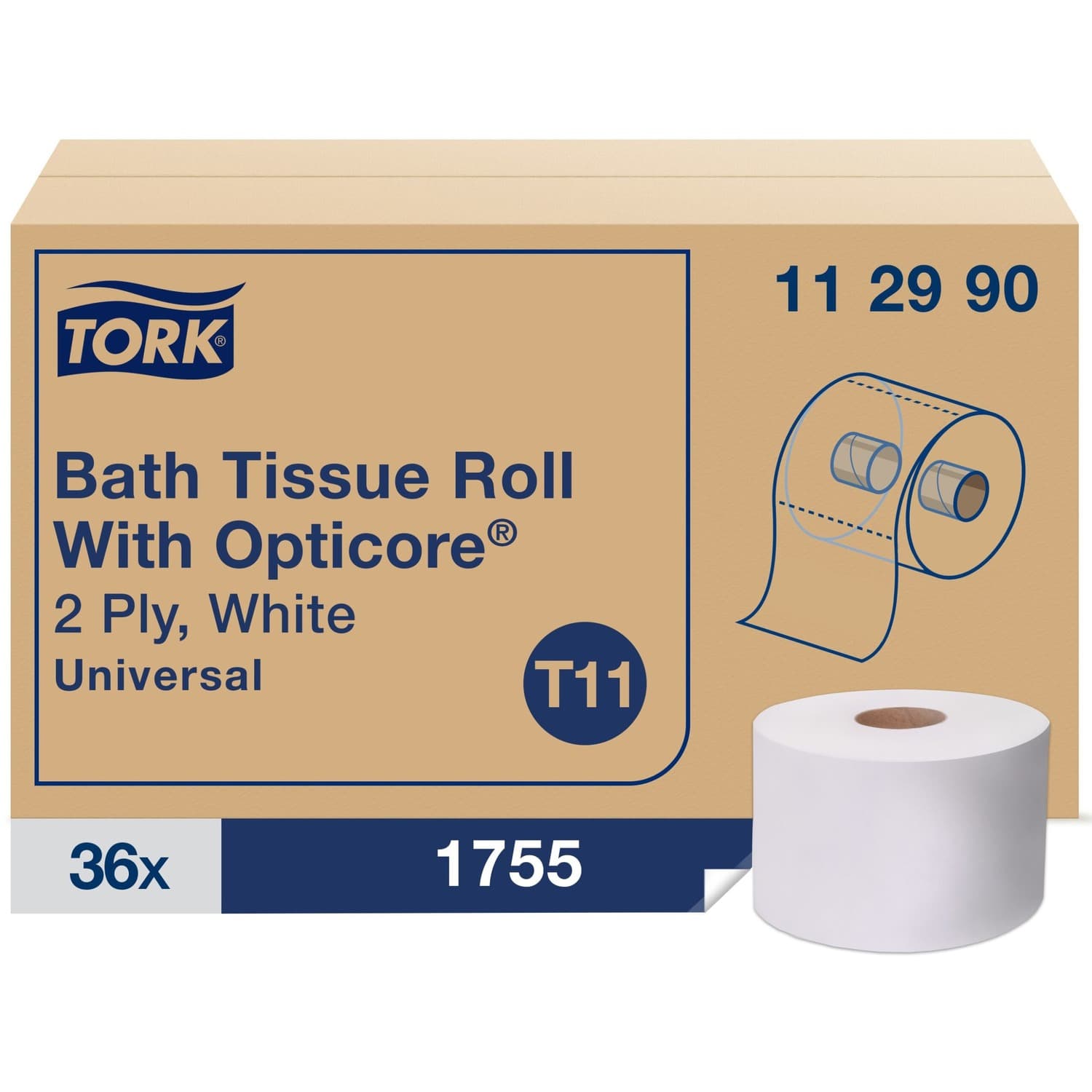 TORK Bath Tissue Roll w/OptiCore
