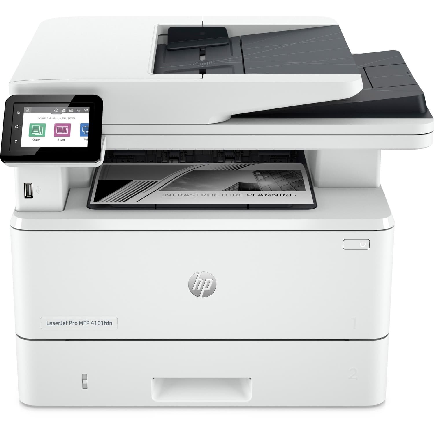 HP LaserJet Pro 4101fdn Laser Multifunction Printer - Monochrome - White (2Z618F)