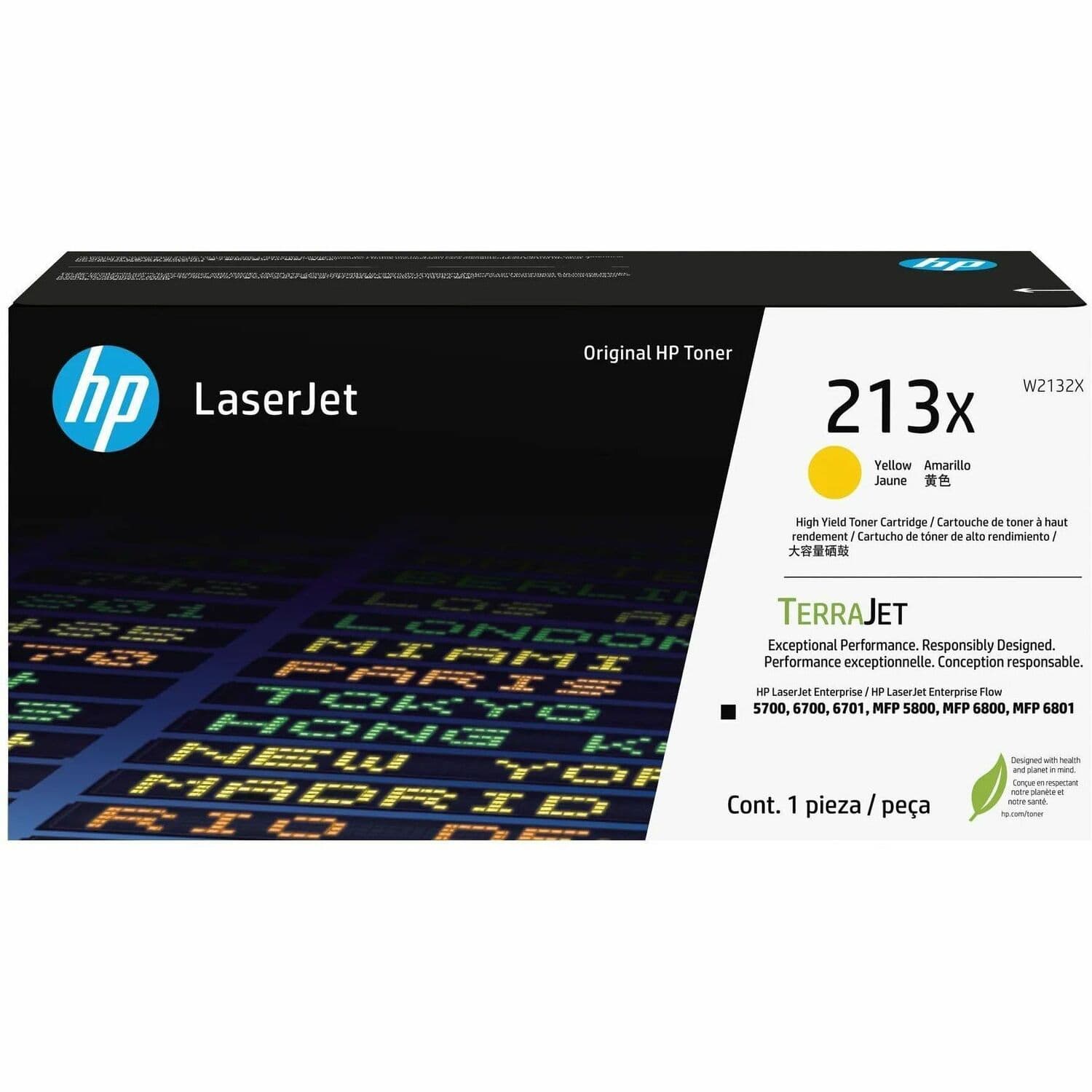 HP 213X Original Laser Toner Cartridge - Yellow (W2132X)
