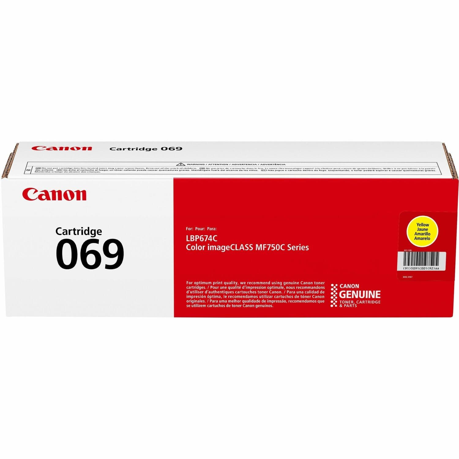 Canon 069 Original Standard Yield Laser Toner Cartridge - Yellow