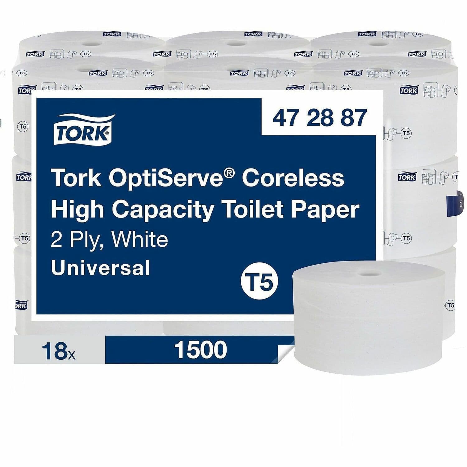 TORK OptiServe High Capacity Coreless Toilet Paper White T5
